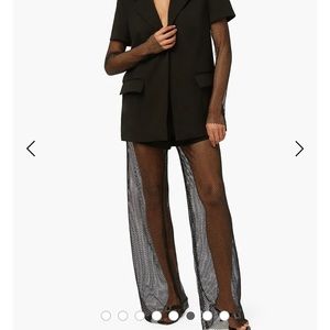 Crystal mesh suiting pant